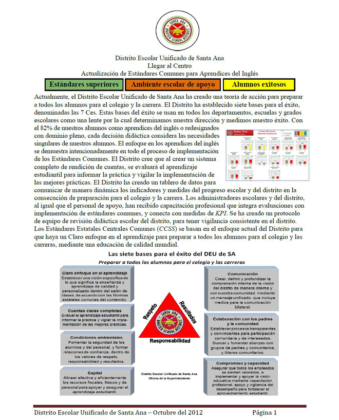 SAUSD District EL Common Core Update (Spanish) 